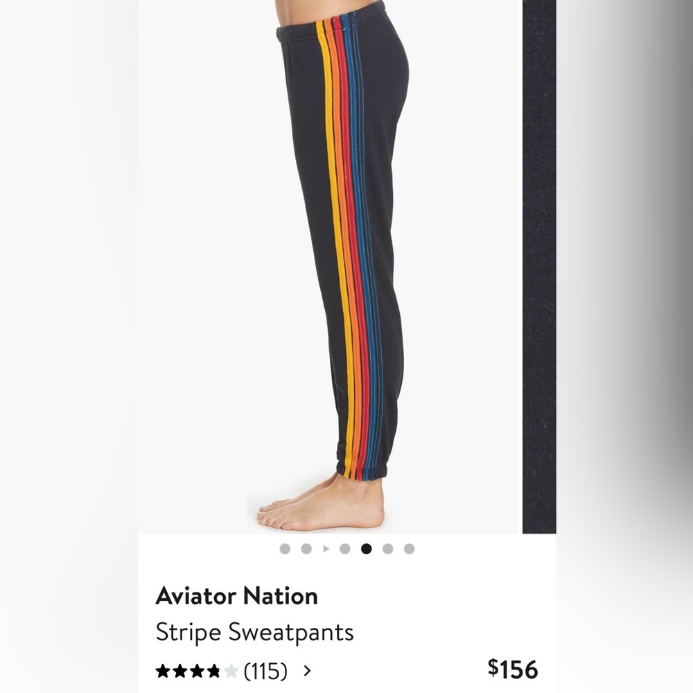 Aviator Nation 5 stripe  dark blue sweatpants    Size L